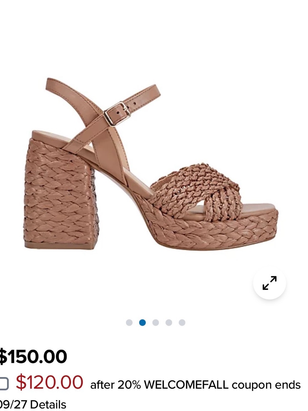 Marc Fisher Braided Platform Block Heel Sandals size8.5